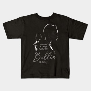 Billie Holiday silhouette Kids T-Shirt